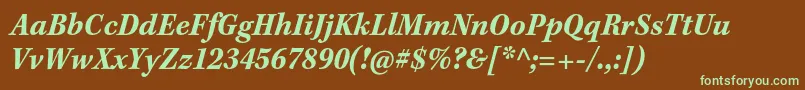 KeplerstdBoldscnitcapt Font – Green Fonts on Brown Background