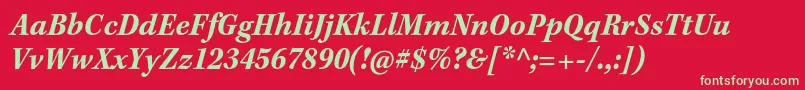 KeplerstdBoldscnitcapt Font – Green Fonts on Red Background