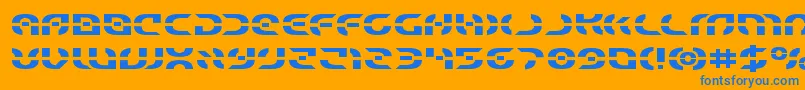 Starfighterexpand Font – Blue Fonts on Orange Background