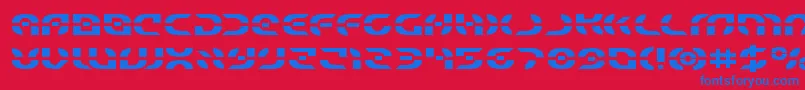 Starfighterexpand Font – Blue Fonts on Red Background