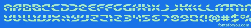 Starfighterexpand Font – Green Fonts on Blue Background