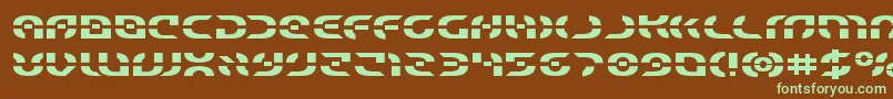 Starfighterexpand-fontti – vihreät fontit ruskealla taustalla