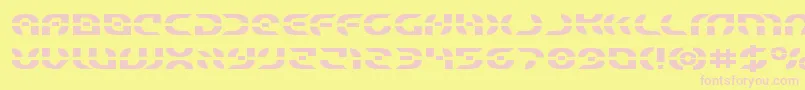 Starfighterexpand-fontti – vaaleanpunaiset fontit keltaisella taustalla