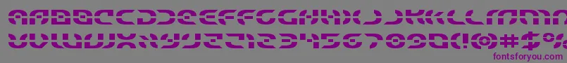 フォントStarfighterexpand – 紫色のフォント、灰色の背景