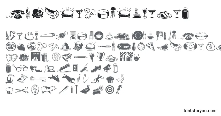 Czcionka Journaldingbats1 – alfabet, cyfry, specjalne znaki