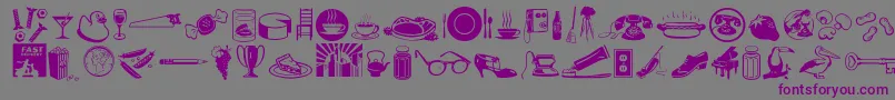 Шрифт Journaldingbats1 – фиолетовые шрифты на сером фоне