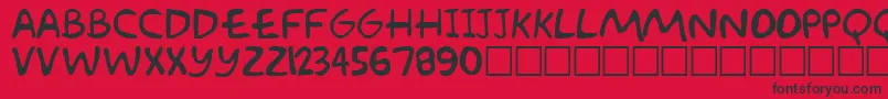 GroeningPlain Font – Black Fonts on Red Background