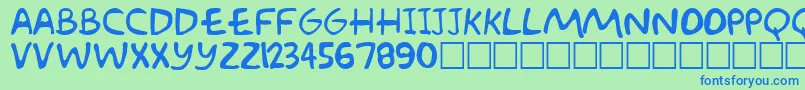 GroeningPlain Font – Blue Fonts on Green Background