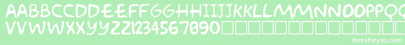 Fonte GroeningPlain – fontes brancas em um fundo verde