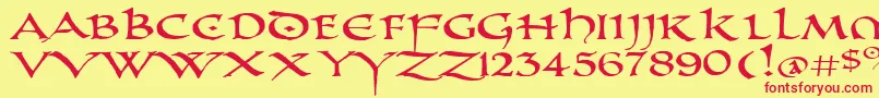 Altcapex Font – Red Fonts on Yellow Background