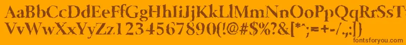 Fonte BelfastrandomBold – fontes marrons em um fundo laranja
