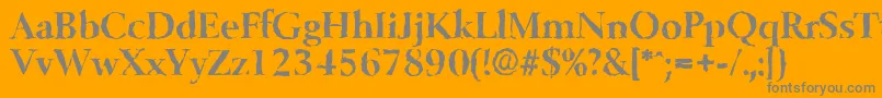 BelfastrandomBold-Schriftart – Graue Schriften auf orangefarbenem Hintergrund