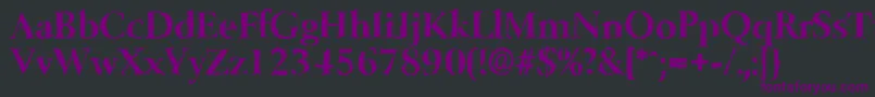 Fonte BelfastrandomBold – fontes roxas em um fundo preto
