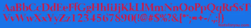 BelfastrandomBold Font – Red Fonts on Blue Background