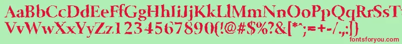 BelfastrandomBold Font – Red Fonts on Green Background