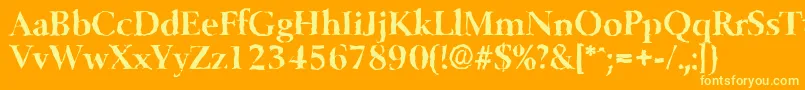 Шрифт BelfastrandomBold – жёлтые шрифты на оранжевом фоне