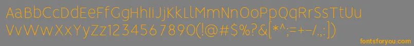 VisionThin-Schriftart – Orangefarbene Schriften auf grauem Hintergrund