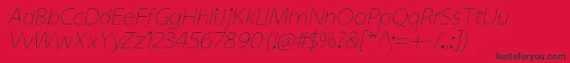 フォントKiddysansLightItalic – 赤い背景に黒い文字