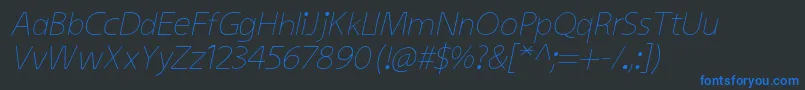 KiddysansLightItalic Font – Blue Fonts on Black Background