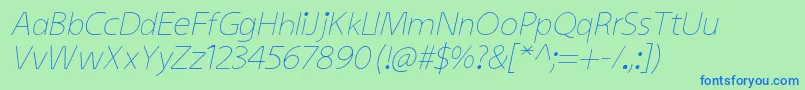 KiddysansLightItalic Font – Blue Fonts on Green Background