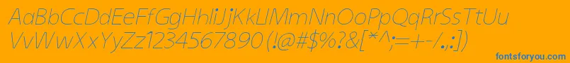 KiddysansLightItalic Font – Blue Fonts on Orange Background