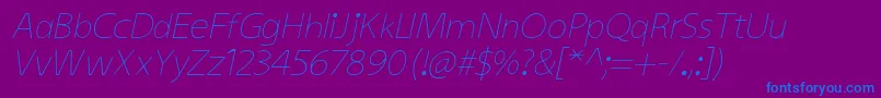 Шрифт KiddysansLightItalic – синие шрифты на фиолетовом фоне