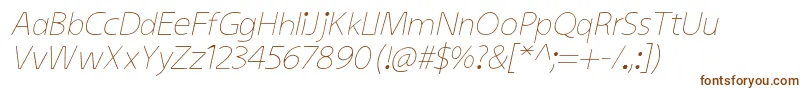 KiddysansLightItalic Font – Brown Fonts on White Background