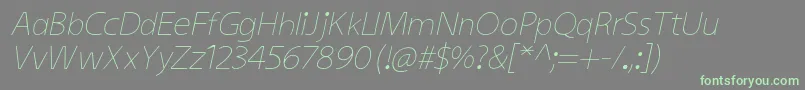 KiddysansLightItalic Font – Green Fonts on Gray Background