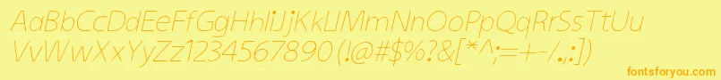 KiddysansLightItalic Font – Orange Fonts on Yellow Background