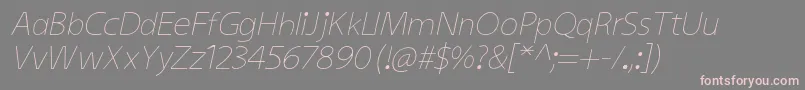 Шрифт KiddysansLightItalic – розовые шрифты на сером фоне