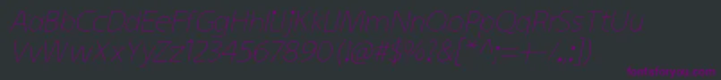 Fonte KiddysansLightItalic – fontes roxas em um fundo preto
