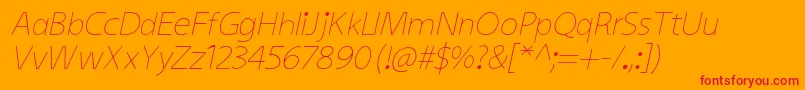 Шрифт KiddysansLightItalic – красные шрифты на оранжевом фоне