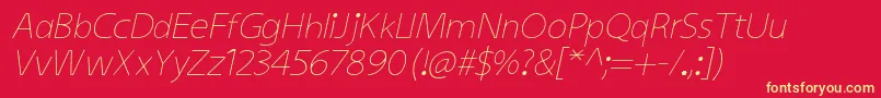 KiddysansLightItalic Font – Yellow Fonts on Red Background