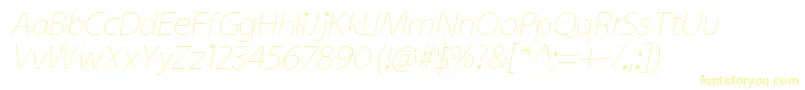 KiddysansLightItalic-fontti – keltaiset fontit valkoisella taustalla