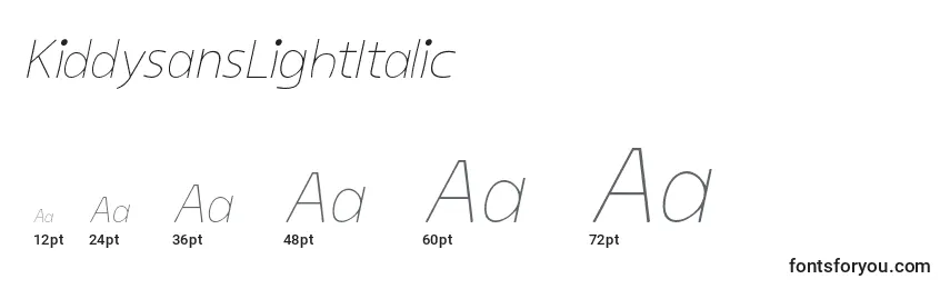 KiddysansLightItalic Font Sizes
