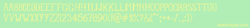 Lullaby Font – Yellow Fonts on Green Background