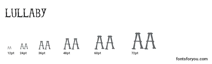 Lullaby Font Sizes