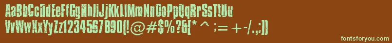 Bisonprr Font – Green Fonts on Brown Background