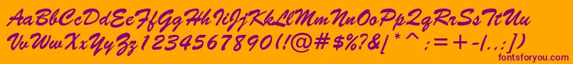 Artisan Font – Purple Fonts on Orange Background