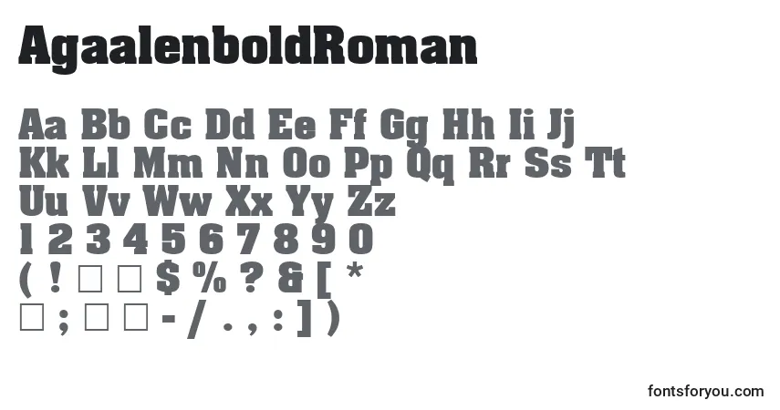 Schriftart AgaalenboldRoman – Alphabet, Zahlen, spezielle Symbole