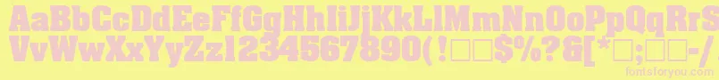 AgaalenboldRoman-fontti – vaaleanpunaiset fontit keltaisella taustalla