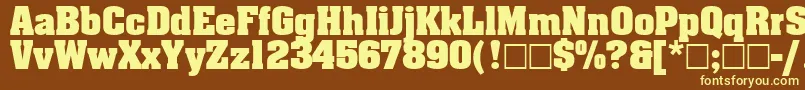 AgaalenboldRoman-fontti – keltaiset fontit ruskealla taustalla