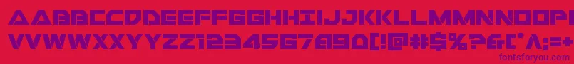 Libertyislandexpand-Schriftart – Violette Schriften auf rotem Hintergrund