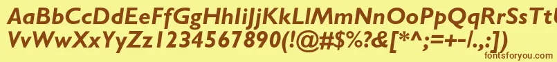 GalscBolditalic Font – Brown Fonts on Yellow Background