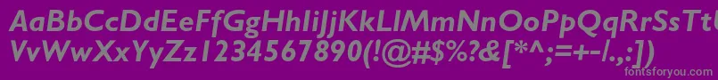 フォントGalscBolditalic – 紫の背景に灰色の文字