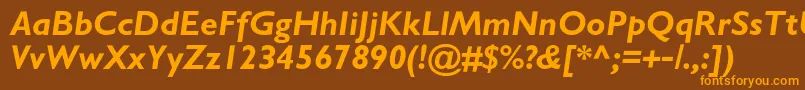 GalscBolditalic Font – Orange Fonts on Brown Background