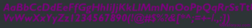 Czcionka GalscBolditalic – fioletowe czcionki na czarnym tle