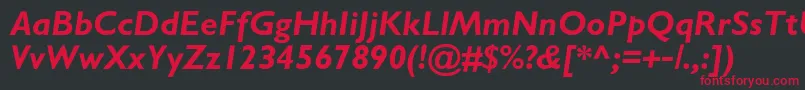 GalscBolditalic Font – Red Fonts on Black Background