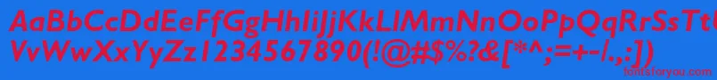 GalscBolditalic Font – Red Fonts on Blue Background