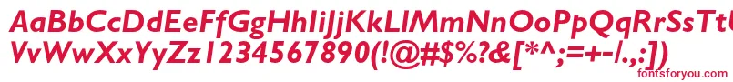 フォントGalscBolditalic – 白い背景に赤い文字